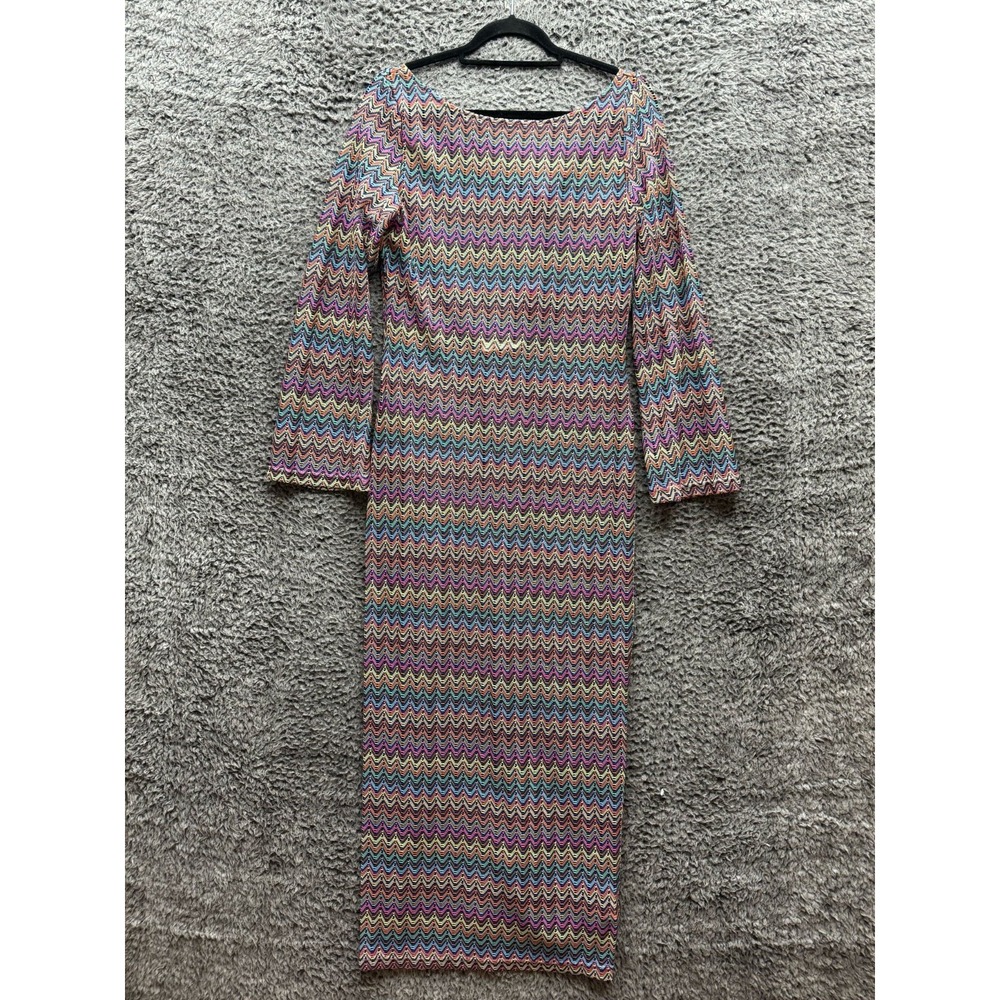 NWT Accessorize‎ Zig Zag Maxi Beach Cover Up In Multi Womens Size M